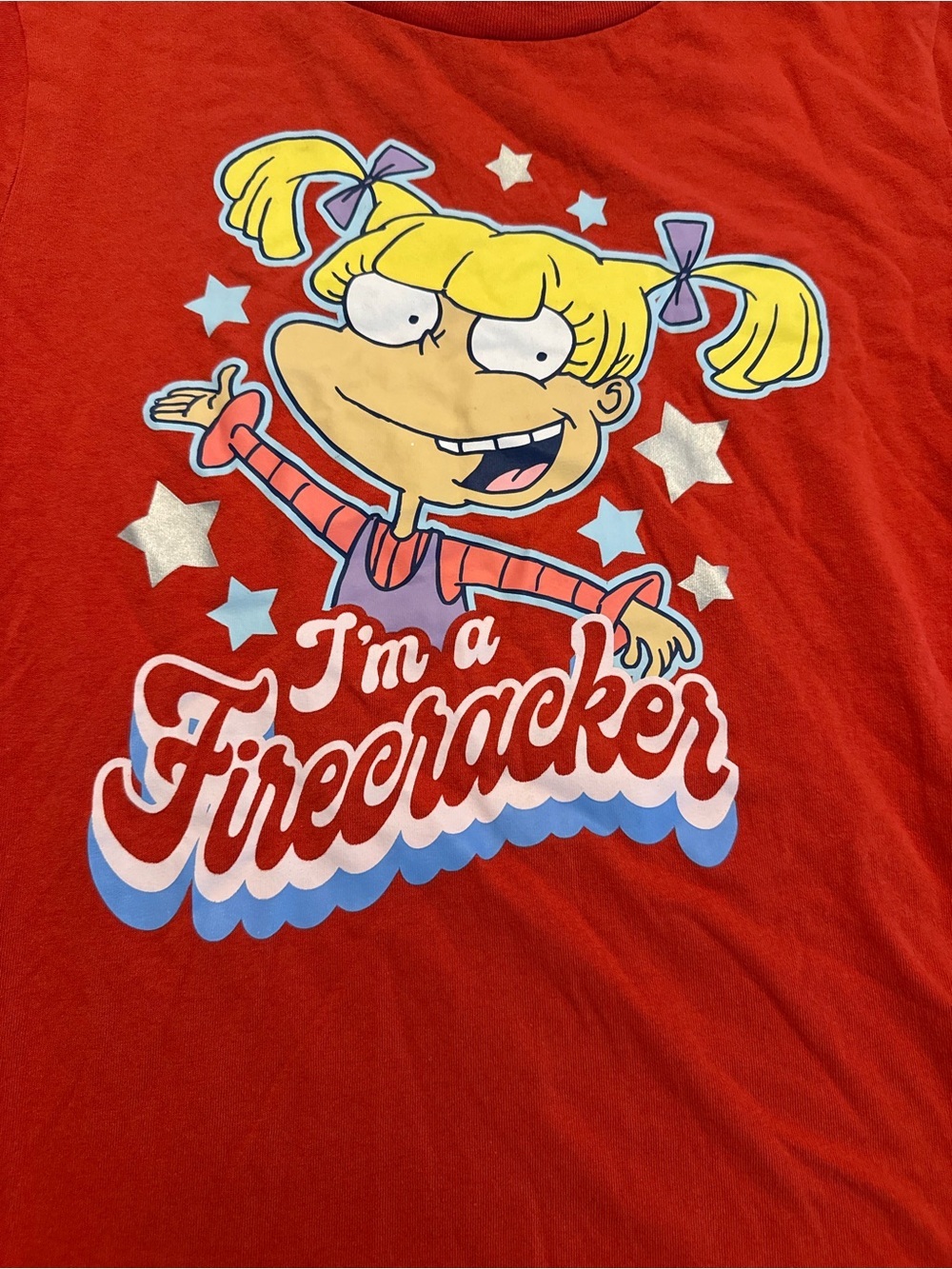Rugrats Angelica Red 'I'm a Firecracker' Graphic Tee - Cartoon Star Design - Picture 2 of 4